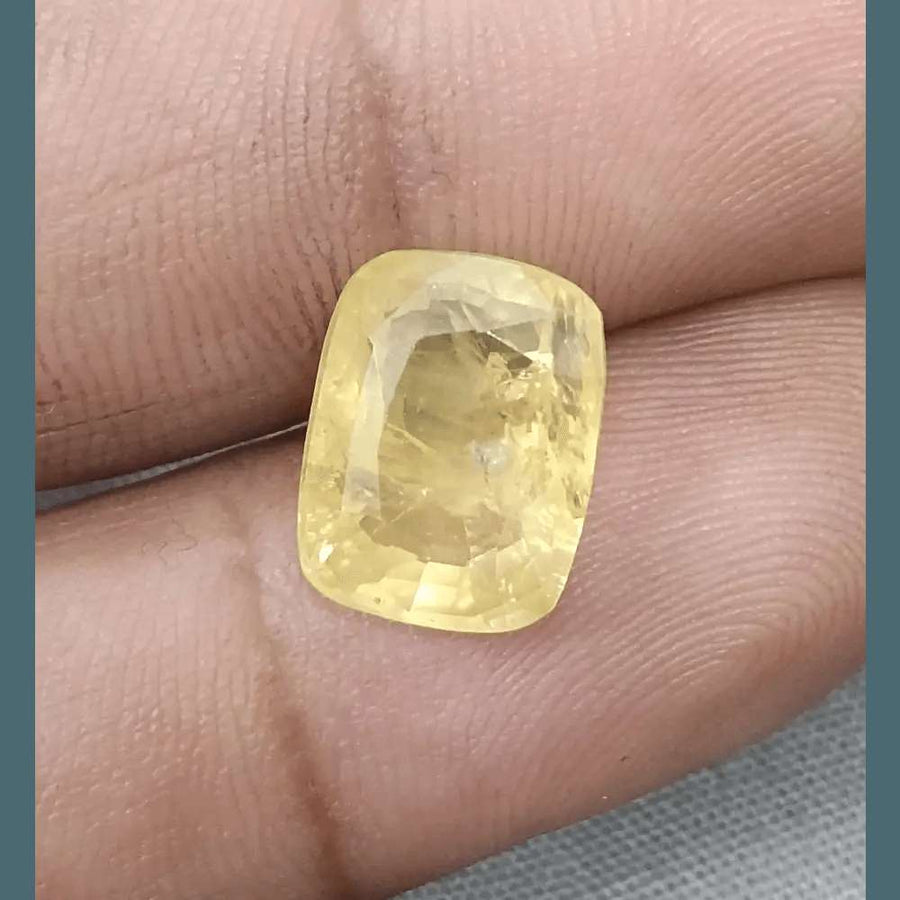 8.36ct Natural Yellow Ceylon Sapphire GSI Certified - SMSGEMS 