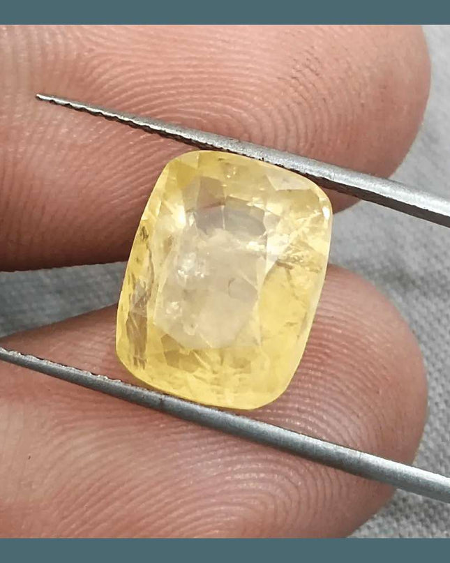 8.36ct Natural Yellow Ceylon Sapphire GSI Certified - SMSGEMS 