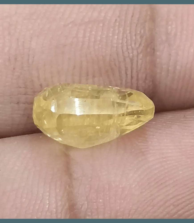 8.36ct Natural Yellow Ceylon Sapphire GSI Certified - SMSGEMS 