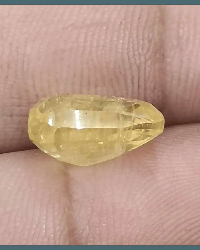 8.36ct Natural Yellow Ceylon Sapphire GSI Certified - SMSGEMS 