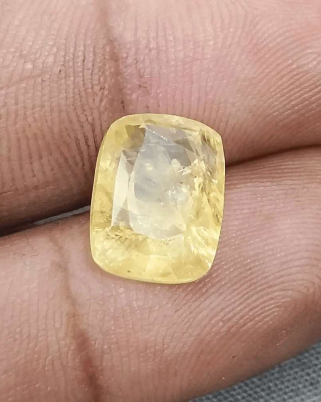 8.36ct Natural Yellow Ceylon Sapphire GSI Certified - SMSGEMS 