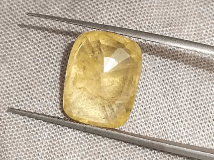 8.36ct Natural Yellow Ceylon Sapphire GSI Certified - SMSGEMS 