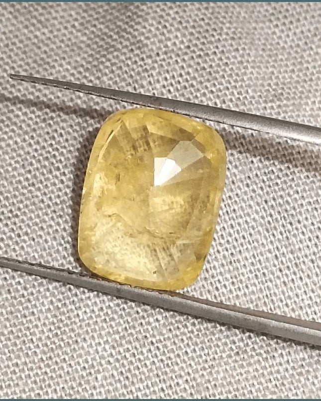 8.36ct Natural Yellow Ceylon Sapphire GSI Certified - SMSGEMS 