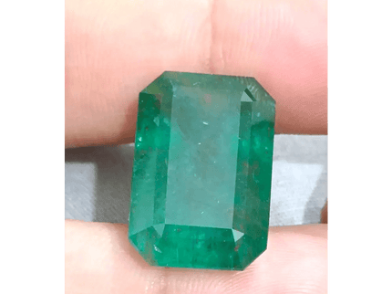HUGE GSI Certified 36.95ct Deep Green Zambian Emerald , Natural Earth Mined Gemstone - SMSGEMS 