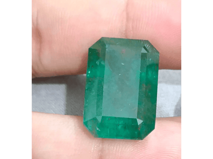 HUGE GSI Certified 36.95ct Deep Green Zambian Emerald , Natural Earth Mined Gemstone - SMSGEMS 