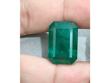 HUGE GSI Certified 36.95ct Deep Green Zambian Emerald , Natural Earth Mined Gemstone - SMSGEMS 