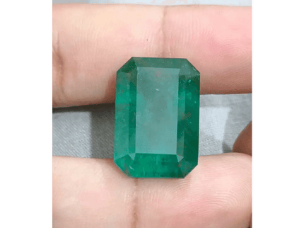 HUGE GSI Certified 36.95ct Deep Green Zambian Emerald , Natural Earth Mined Gemstone - SMSGEMS 