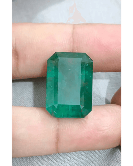 HUGE GSI Certified 36.95ct Deep Green Zambian Emerald , Natural Earth Mined Gemstone - SMSGEMS 