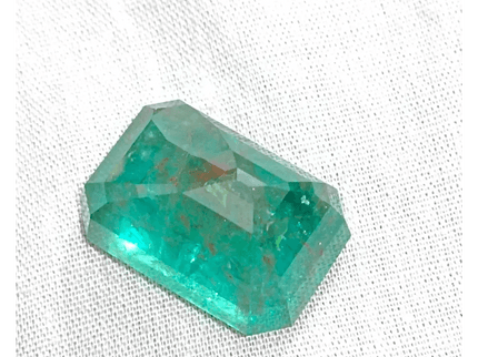 HUGE GSI Certified 36.95ct Deep Green Zambian Emerald , Natural Earth Mined Gemstone - SMSGEMS 
