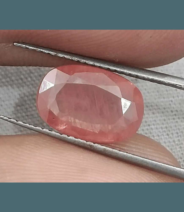 IGI Certified 3.29ct Padparadscha Sapphire, Natural Heated Gemstone - SMSGEMS 
