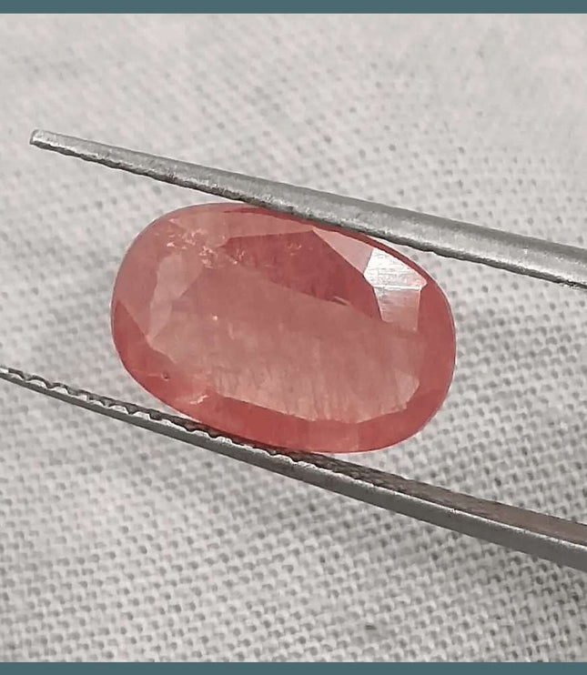IGI Certified 3.29ct Padparadscha Sapphire, Natural Heated Gemstone - SMSGEMS 