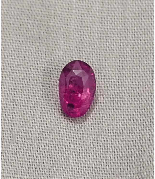 IGI Certified 3.48ct Deep Purple Red mozambique Ruby, Natural Untreated Gemstone - SMSGEMS 