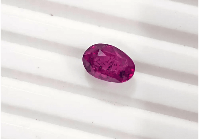 IGI Certified 3.48ct Deep Purple Red mozambique Ruby, Natural Untreated Gemstone - SMSGEMS 