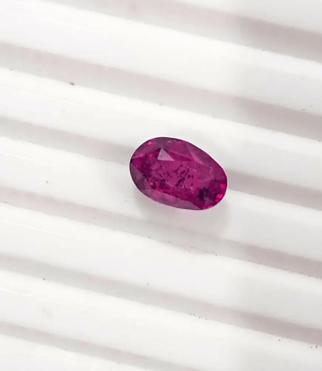 IGI Certified 3.48ct Deep Purple Red mozambique Ruby, Natural Untreated Gemstone - SMSGEMS 
