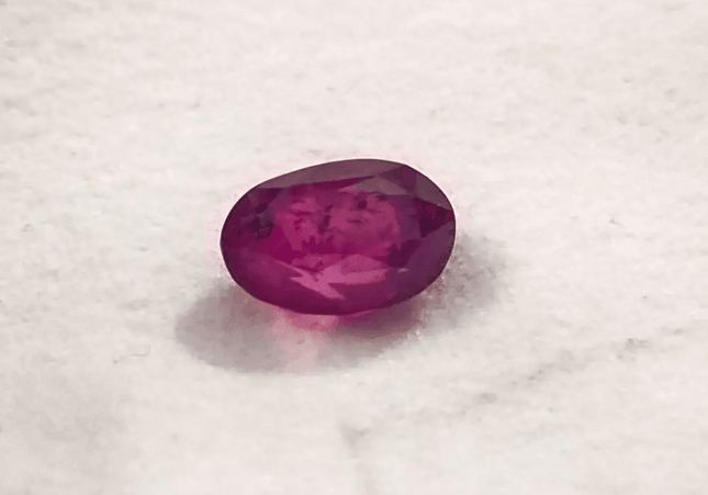 IGI Certified 3.48ct Deep Purple Red mozambique Ruby, Natural Untreated Gemstone - SMSGEMS 