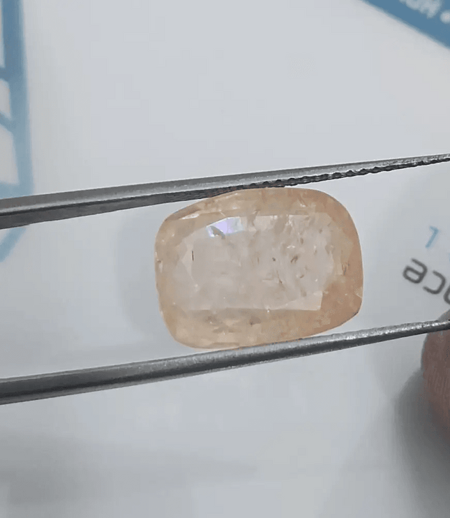 IGI Certified 6.38ct Padparadscha Sapphire, Natural Untreated Gemstone - SMSGEMS 