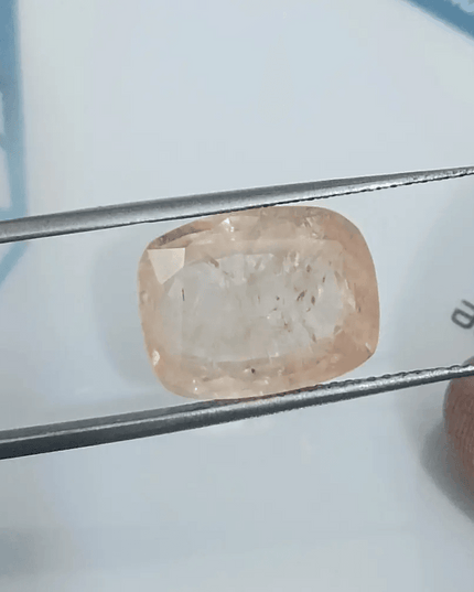 IGI Certified 6.38ct Padparadscha Sapphire, Natural Untreated Gemstone - SMSGEMS 