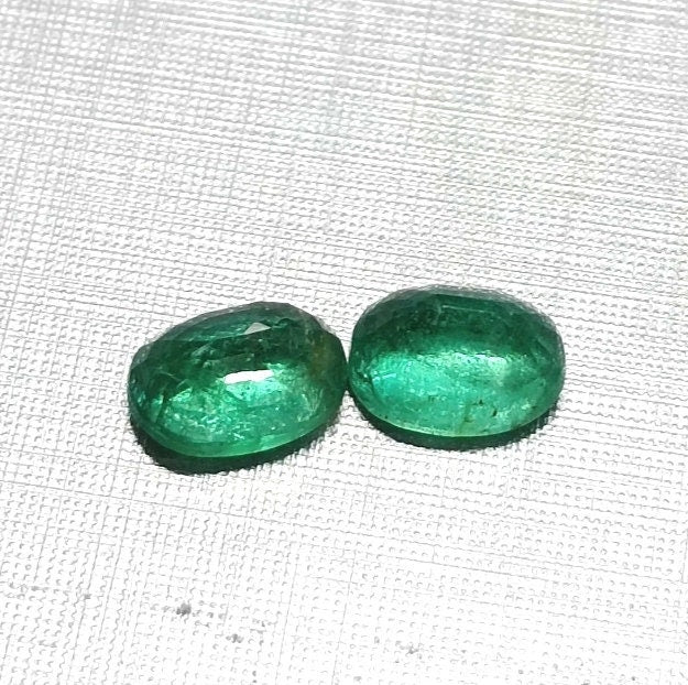 3.56ct Matching Vivid Emerald Pair, 100% Natural Gems