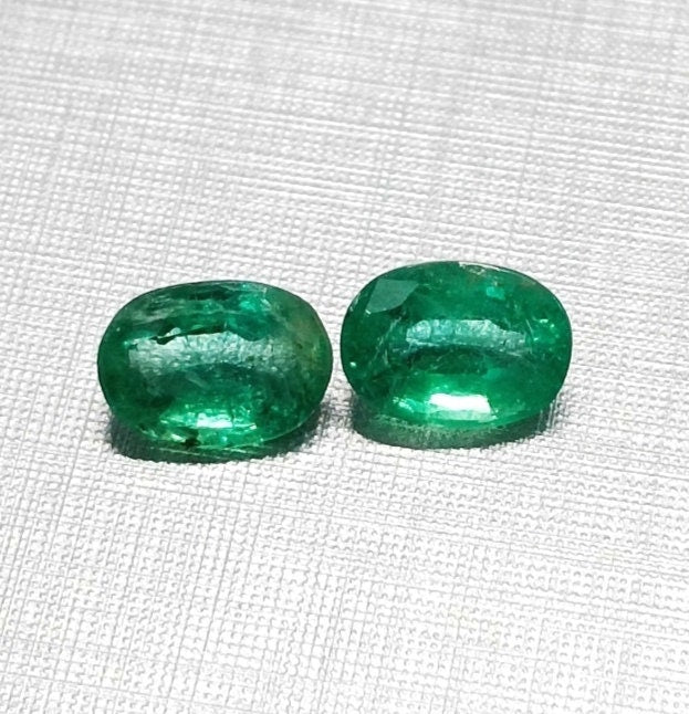 3.56ct Matching Vivid Emerald Pair, 100% Natural Gems