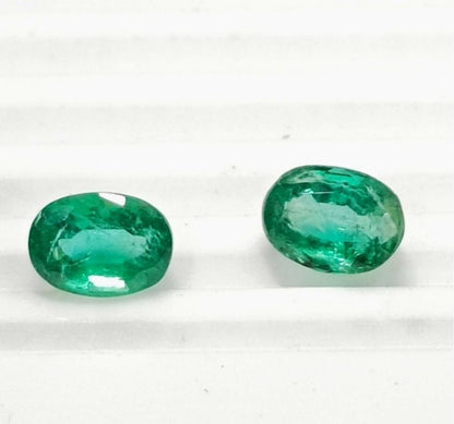 3.56ct Matching Vivid Emerald Pair, 100% Natural Gems