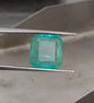 4.19ct  Bluish Green Square Cut Zambian Emerald, 100% Natural Earth Mined Gemstone