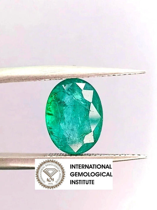 2.47ct IGI Certified Zambian Emerald, 100% Natural Emerald