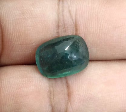 8.75ct Cabochon Cut Zambian Emerald, 100% Natural Gemstone