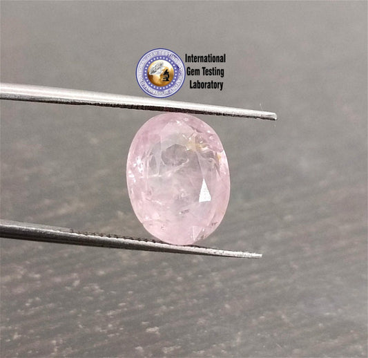 5.24ct Certified Pink Ceylon Sapphire, 100% Natural untreated Gem