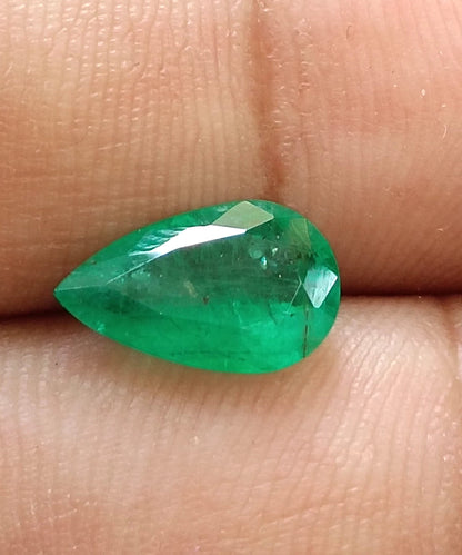 1.77ct Velvet Green Zambian Emerald , 100% Natural Earth Mined Gem.