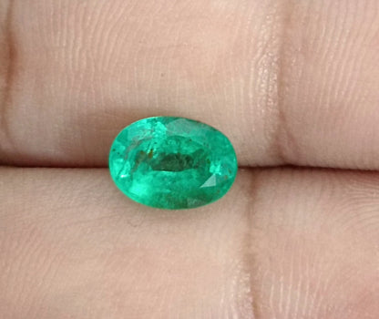 GSI Certified 1.95ct Medium Intense Green Emerald, 100% Natural Gemstone