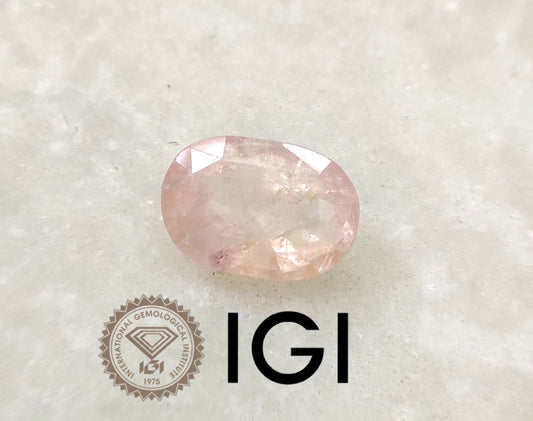 5.83ct  IGI Certified Rare Padparadscha Oval Cut Ceylon Sapphire, 100% Natural Earth Mined untreated Gemstone