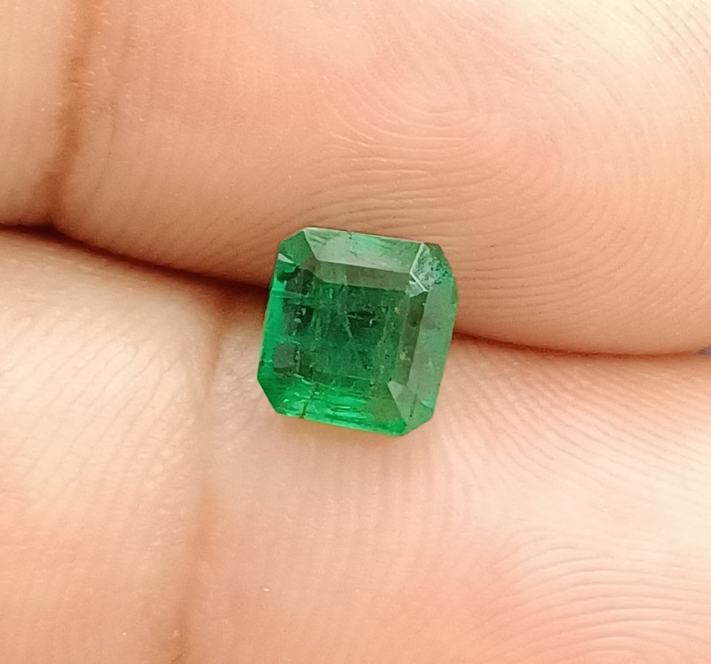 1.24ct Intense Deep Green Zambian Emerald , 100% Natural Earth Mined Gem.