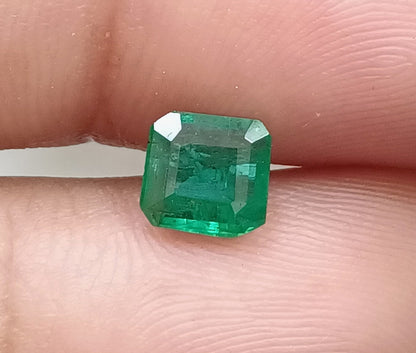 1.24ct Intense Deep Green Zambian Emerald , 100% Natural Earth Mined Gem.