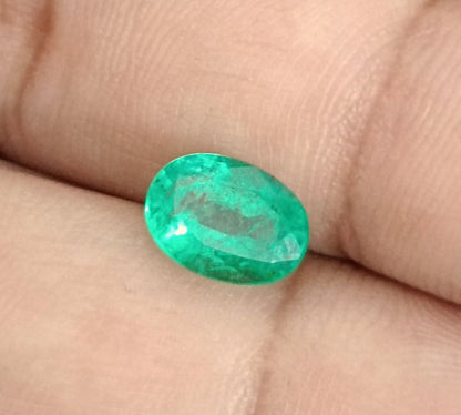 GSI Certified 1.95ct Medium Intense Green Emerald, 100% Natural Gemstone