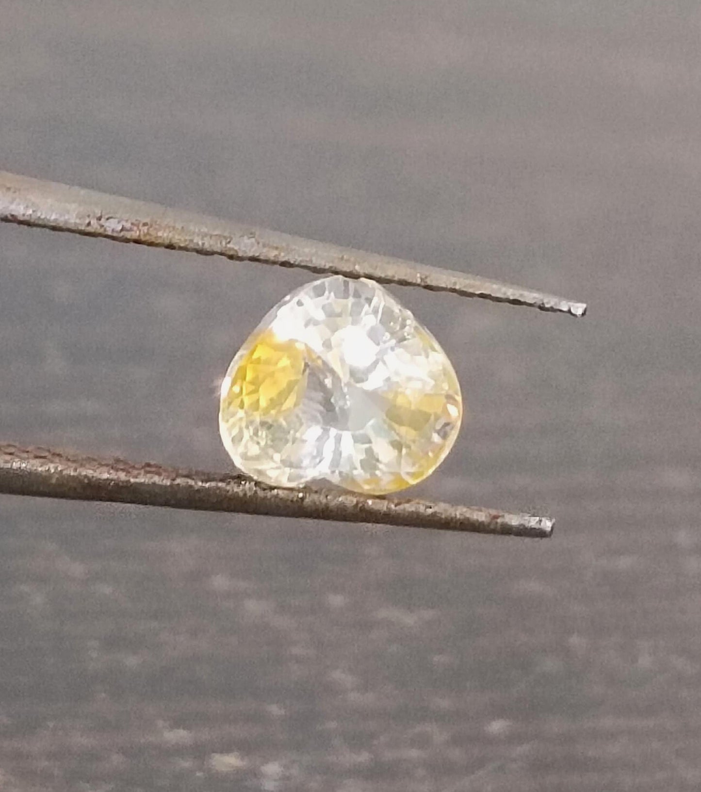 GSI Certified 1.17ct Modified Heart Cut Light Yellow Ceylon Sapphire, 100% Natural Untreated Gemstone