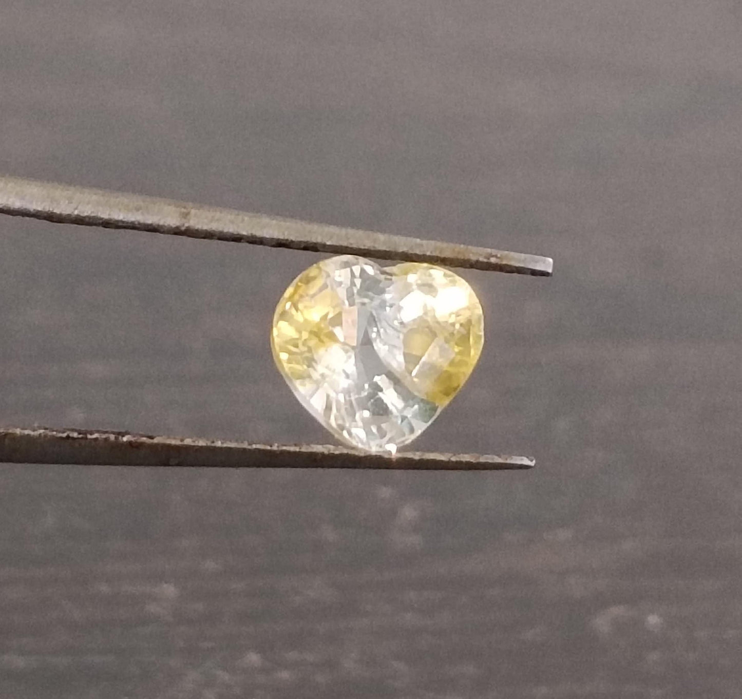 GSI Certified 1.17ct Modified Heart Cut Light Yellow Ceylon Sapphire, 100% Natural Untreated Gemstone