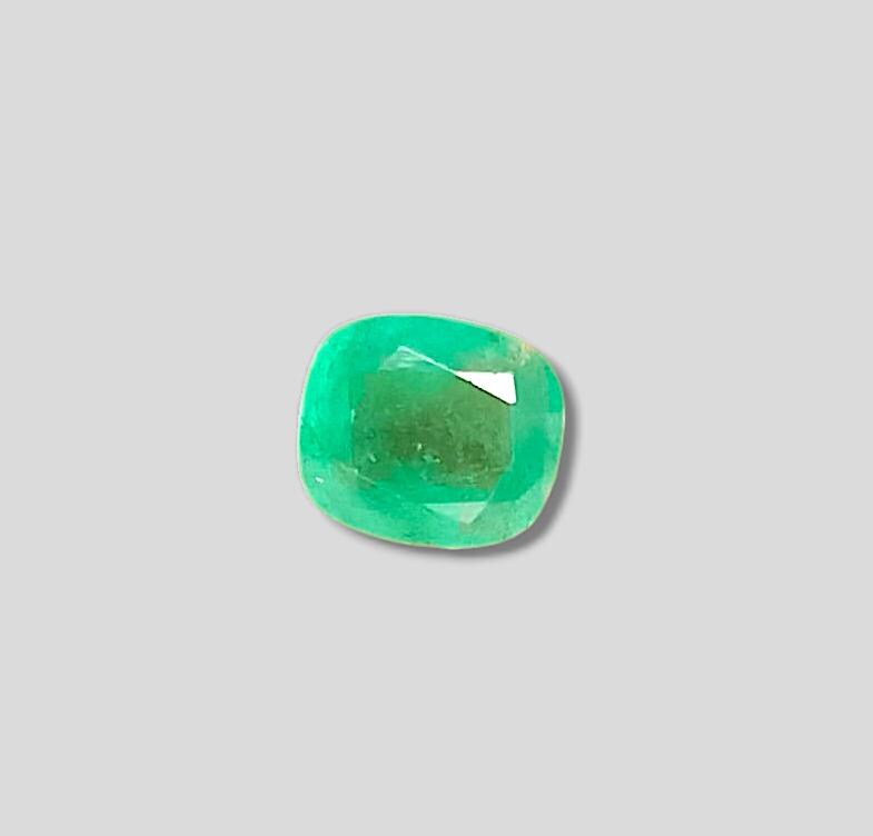 2.95ct Medium Green Cushion Cut Ethiopian Emerald, 100% Natural Earth Mined Gemstone