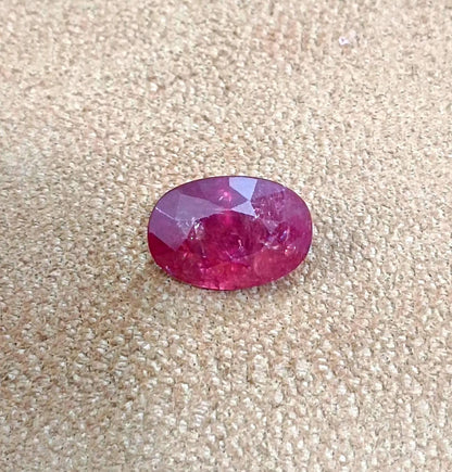 3.48ct IGI Certified  Blood Red Burmese Ruby, 100% Natural Untreated Gemstone