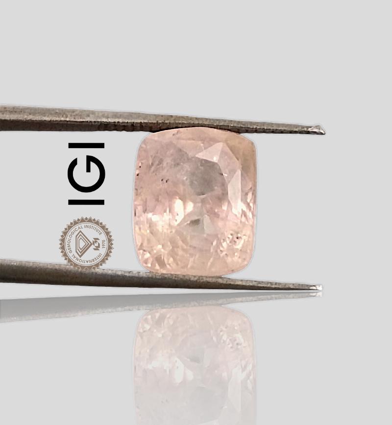 Rare Big Size! 7.08ct IGI Certified Padparadscha Cushion Cut Ceylon Sapphire, 100% Natural Earth Mined untreated Gemstone