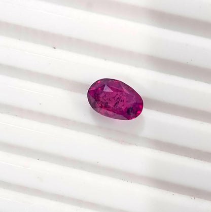 IGI Certified 3.48ct Deep Purple Red mozambique Ruby, 100% Natural Untreated Gemstone