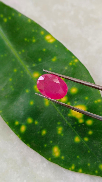 2.63ct Certified Pinkish Red African Ruby, 100% Natural Untreated Gemstone