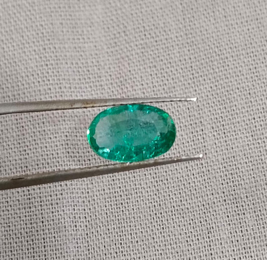 GSI Certified 1.16ct Vivid Green Zambian Emerald , 100% Natural Earth Mined Gemstone