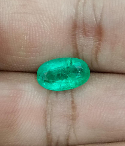 2.46ct Velvet Green Zambian Emerald , 100% Natural Earth Mined Gemstone