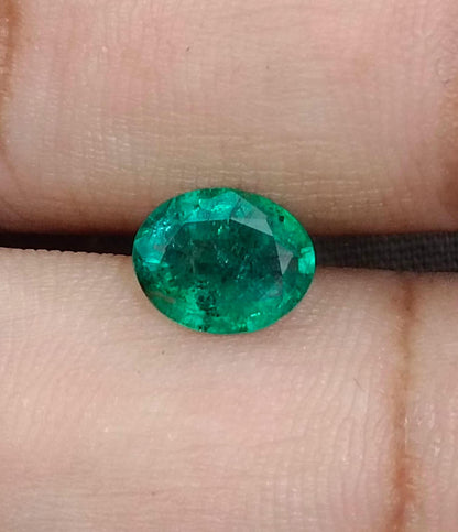 1.34ct Medium Deep Vivid Green Zambian Emerald , 100% Natural Earth Mined Gemstone