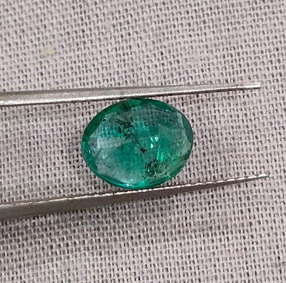 1.34ct Medium Deep Vivid Green Zambian Emerald , 100% Natural Earth Mined Gemstone