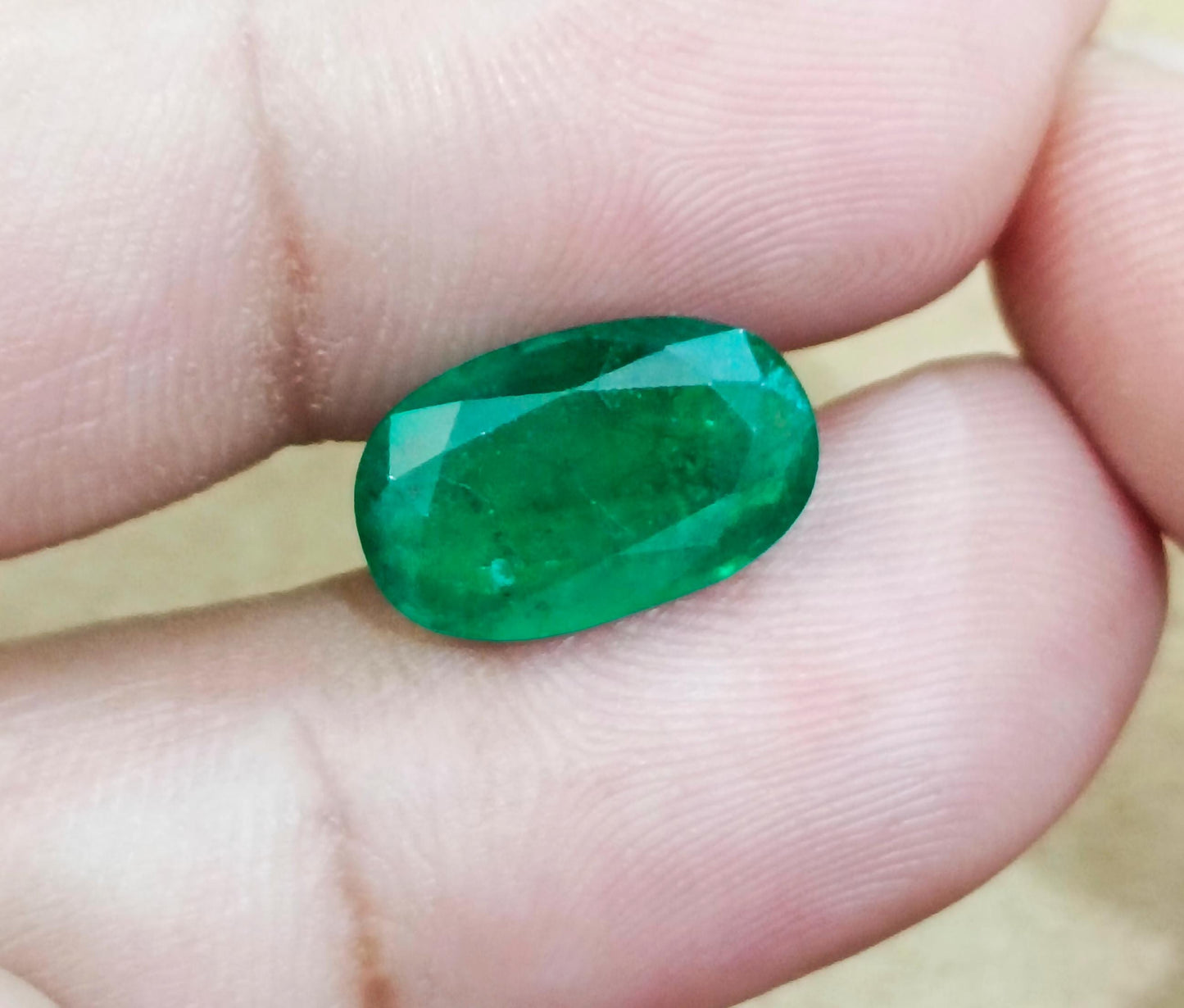 GSI Certified 4.36ct Deep Velvet Green Zambian Emerald , 100% Natural Earth Mined Gemstone.