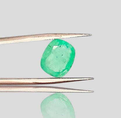 3.80ct Neon Green Cushion Cut Ethiopian Emerald, 100% Natural Earth Mined Gemstone