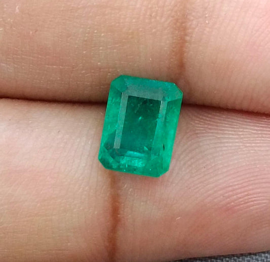 GSI Certified 2.41ct Velvet Green Zambian Emerald, 100% Natural Gemstone