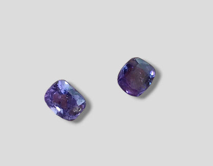 2.91ct/ 2pcs Color Chancing Purple Ceylon Sapphires, 100% Natural Untreated Gemstones