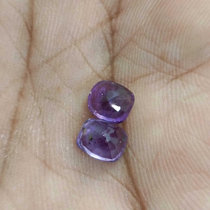 2.91ct/ 2pcs Color Chancing Purple Ceylon Sapphires, 100% Natural Untreated Gemstones